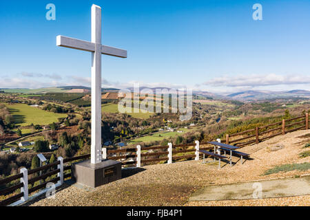 Bergmanns Cross mit Blick auf Tal von Avoca in Wicklow Irland Stockfoto