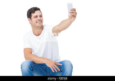 Gut aussehender Mann, wobei ein Selbstporträt Stockfoto