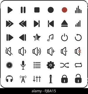 Sound-Player-Tasten, Audio-Symbole Stock Vektor