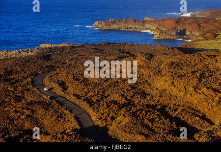 Vulkanische Formationen an der Westküste, El Hierro, Kanarische Inseln, Spanien, Europa Stockfoto