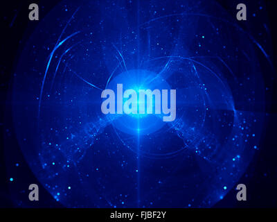 Blaue Nebel im Raum erzeugt Computer Fraktale Hintergrund Stockfoto