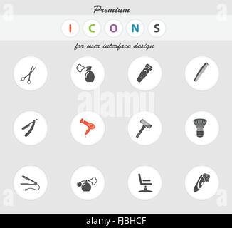 Barbershop Icons set Stock Vektor