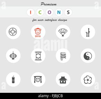 Chinese New Year einfach Symbole Stock Vektor