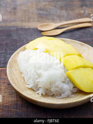 klebriger Reis und mango Stockfoto