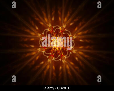 Feuer glühenden Mandala, computergenerierten abstrakten Hintergrund Stockfoto