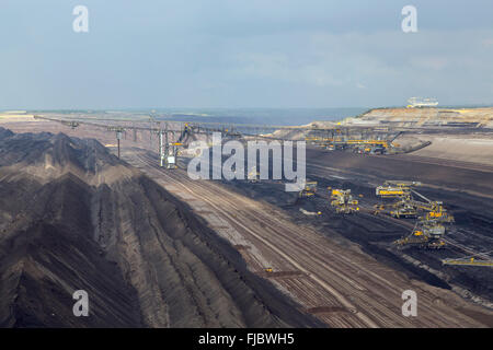 Braunkohle Bergbau, Welzow-Süd Tagebau Welzow, Spree-Neiße Kreis, Brandenburg, Deutschland Stockfoto