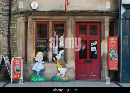 Alices Shop. Alice im Wunderland Shop, Oxford, England Stockfoto