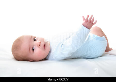 drei Monate altes Baby isoliert Stockfoto