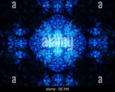 Blau leuchtende Spitze Ornament, Computer generierte abstrakten Hintergrund Stockfoto