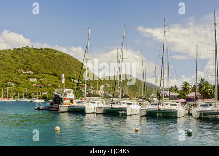 Boote auf Pusser es Landung Tortola British Virgin Islands Stockfoto