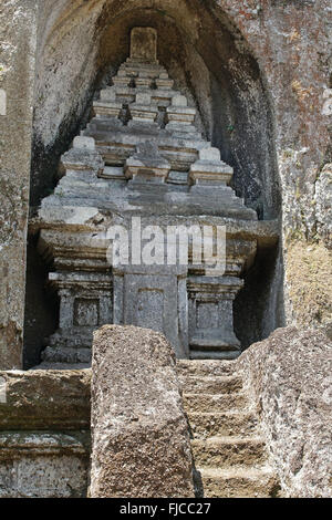 BALI, Indonesien - 1. Dezember 2015: Gräber und Tempel des Gunung Kawi in der Nähe von Ubud auf 1. Dezember 2015 in Bali, Indonesien Stockfoto