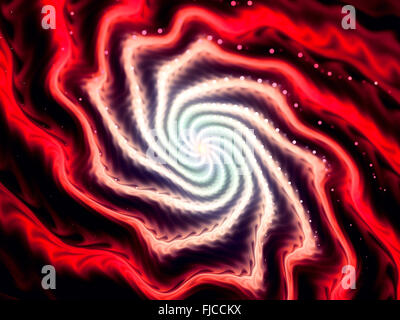 Geheimnisvolle leuchtende Spirale Wellen im Raum, Computer generierte abstrakten Hintergrund Stockfoto