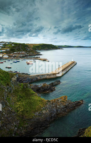 Mevagissey Hafeneinfahrt, Cornwall Stockfoto