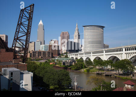 Skyline von Cleveland, Ohio während des Tages Stockfoto