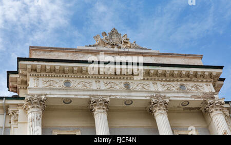 Piran Rathaus Fassade obere Fragment in Slowenien Stockfoto