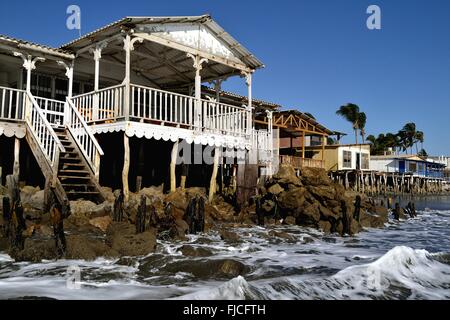 Traditionelles Haus - Strand in COLAN. Abteilung von Piura. Peru Stockfoto