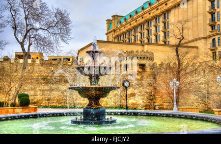 Brunnen in Philarmonic Gärten von Baku Stockfoto