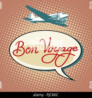 Bon Voyage Flugzeug Tourismus Flüge Stock Vektor