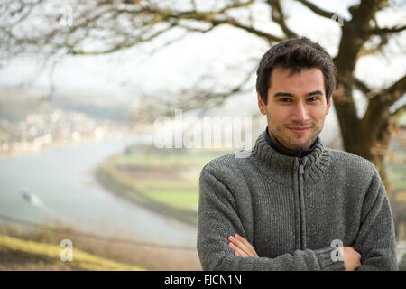 Junge Mann in Rheine, Deutschland Stockfoto