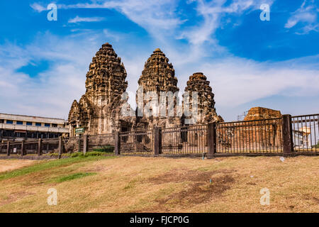 Phra Prang Sam Yod / eines antiken Tempels /Thailand (Lop Buri) Stockfoto