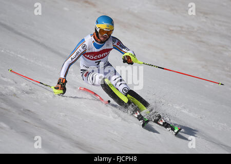 Yuzawa-Machi, Niigata, Japan. 14. Februar 2016. Felix Neureuther (GER) Ski Alpin: FIS Ski Alpin Weltcup Herren Slalom in Yuzawa Naeba Naeba Ski Resort in Yuzawa-Machi, Niigata, Japan. © AFLO SPORT/Alamy Live-Nachrichten Stockfoto