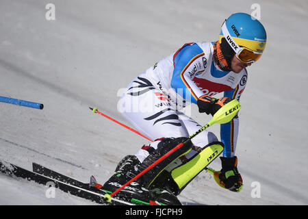 Yuzawa-Machi, Niigata, Japan. 14. Februar 2016. Felix Neureuther (GER) Ski Alpin: FIS Ski Alpin Weltcup Herren Slalom in Yuzawa Naeba Naeba Ski Resort in Yuzawa-Machi, Niigata, Japan. © AFLO SPORT/Alamy Live-Nachrichten Stockfoto