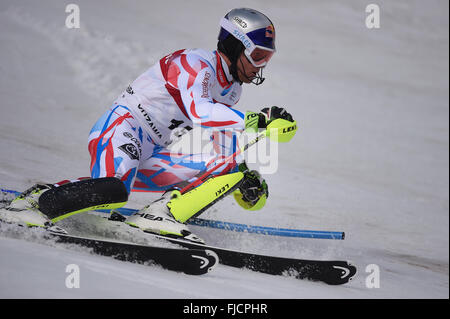 Yuzawa-Machi, Niigata, Japan. 14. Februar 2016. Alexis Pinturault (FRA) Ski Alpin: FIS Ski Alpin Weltcup Herren Slalom in Yuzawa Naeba Naeba Ski Resort in Yuzawa-Machi, Niigata, Japan. © AFLO SPORT/Alamy Live-Nachrichten Stockfoto