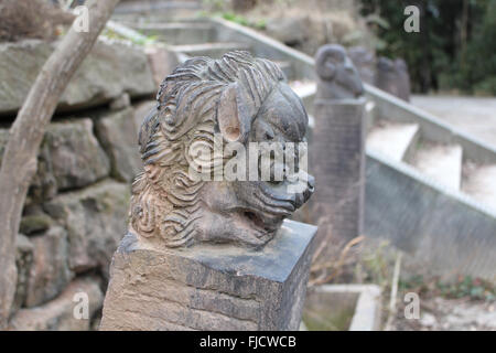 Löwenkopf Skulptur Stockfoto