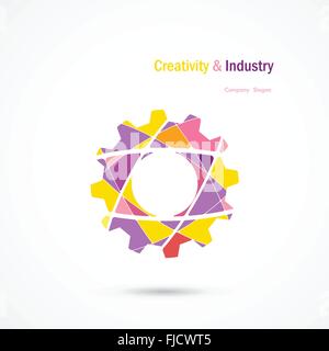 Vektor-abstrakte industrielle Logo-Design. Getriebe-Logo. COG-Logo-Symbol. Abstrakte Getriebe Logo Vorlage, Firmenlogo. Bildung, industrielle Stock Vektor