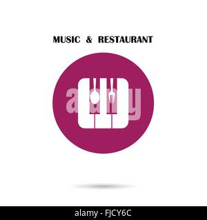 Kreative Musik und Restaurant Symbol abstrakte Logo Design Vektor-Vorlage. Unternehmen kreative Logo Symbol. Vektor-illu Stock Vektor