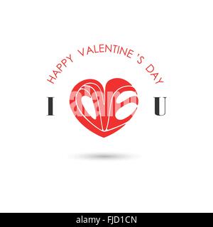 Happy Valentines Day Schriftzug Hintergrund. Typografische Hintergrund mit Ornamenten, Herzen. Happy Valentinstag Schriftzug Karte Stock Vektor