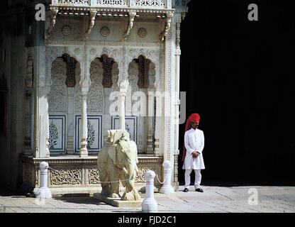 Rajendra Pol Stadtschloss, Jaipur, Rajasthan, Indien, Asien Stockfoto