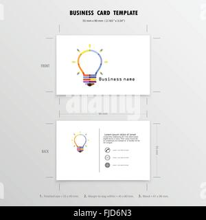 Abstrakte kreative Visitenkarten-Design-Vorlage. Name-Karten-Symbol. Größe 55 x 90 mm (2.165 in x 3,54 Zoll). Vektor-illustration Stock Vektor