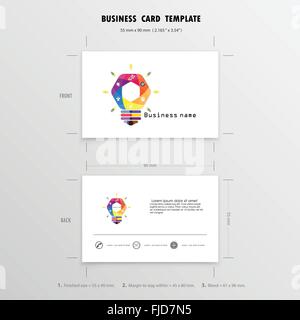 Abstrakte kreative Visitenkarten-Design-Vorlage. Name-Karten-Symbol. Größe 55 x 90 mm (2.165 in x 3,54 Zoll). Vektor-illustration Stock Vektor