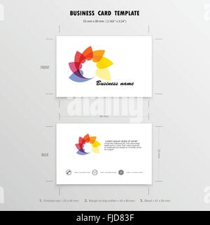 Abstrakte kreative Visitenkarten-Design-Vorlage. Name-Karten-Symbol. Größe 55 x 90 mm (2.165 in x 3,54 Zoll). Vektor-illustration Stock Vektor
