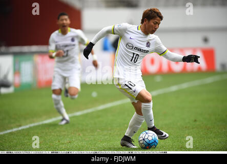 Seoul, Südkorea. 1. März 2016. Takuma Asano (Sanfrecce) Fußball: AFC Champions League-Gruppe F-match zwischen FC Seoul 4-1 Sanfrecce Hiroshima in Seoul World Cup Stadium in Seoul, Südkorea. © Takamoto Tokuhara/AFLO/Alamy Live-Nachrichten Stockfoto