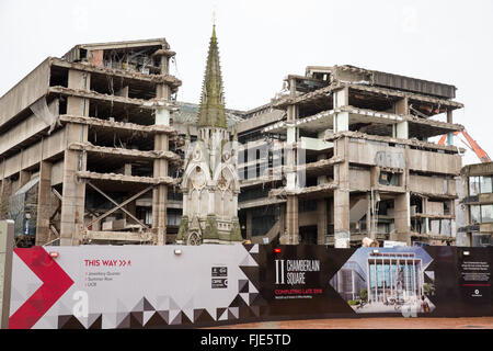 Abbruch von Birmingham Bibliothek und Paradise Circus in Vorbereitung auf neue Bauarbeiten zu beginnen. Stockfoto