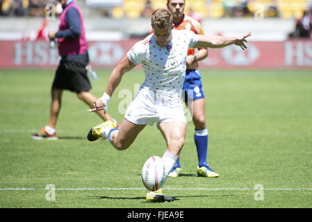 HSBC Sevens World Series XVII Runde 3 (Wellington) - England vs. Argentinien im Westpac Stadium - Tag 2 mit: Atmosphäre wo: Wellington, New Zealand bei: 31. Januar 2016 Stockfoto