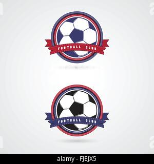 Fußball Fußball Abzeichen Logo Design-Vorlagen. Sport-Team-Identität. Sammlung von Fußball Themen T Shirt Grafiken. Stock Vektor