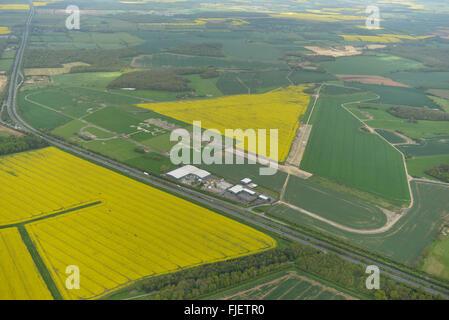 Ein Luftbild der ehemaligen RAF Woolfox Lodge in Rutland Stockfoto