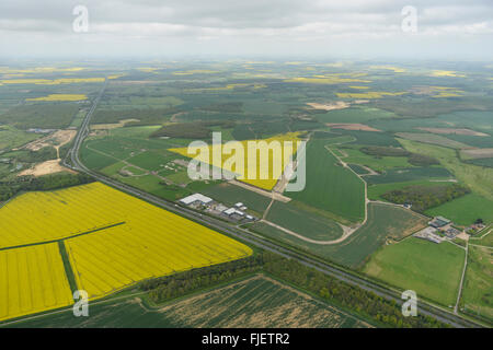 Ein Luftbild der ehemaligen RAF Woolfox Lodge in Rutland Stockfoto