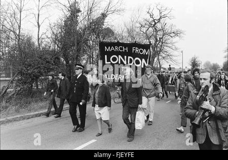 Die von London nach Aldermaston anti-nuclear März April 1972. Ankunft in Aldermaston Stockfoto