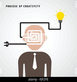 Gehirn-Eröffnung-Konzept. Kreative Gehirnhälfte abstrakte Vektor-Logo-Design-Vorlage. Firmenkundengeschäft industrielle kreative Logo Stock Vektor