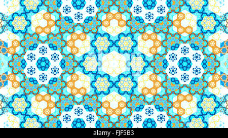 Orientalische symmetrische Kaleidoskop Fraktale, generiert Computer abstrakten Hintergrund Stockfoto
