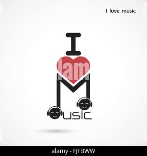 Kreative Musik Hinweis abstrakte Vektor-Logo-Design. Musikalische kreative Logo Symbol. Ich liebe Musikkonzept. Vektor-illustration Stock Vektor