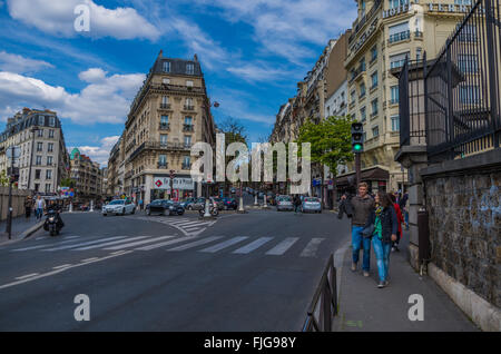 Paris Frankreich 2014 April 21, The Montmartre Viertel von Paris ist eine historische Entertainment-Bereich von Paris Stockfoto