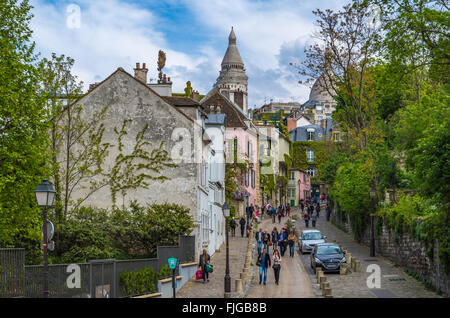 Paris Frankreich 2014 April 21, The Montmartre Viertel von Paris ist eine historische Entertainment-Bereich von Paris Stockfoto