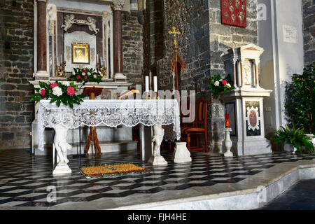 Kirche Nostra Signora della Salute - Our Lady of Health - Volastra, Manarola, Cinque Terre, La Spezia, Ligurien, Italien Stockfoto