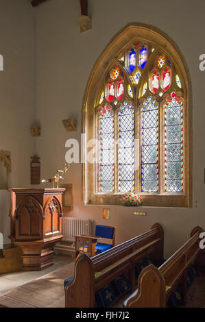 interne Foto von St. Marien Kirche, Litton Cheney, Dorset. Stockfoto