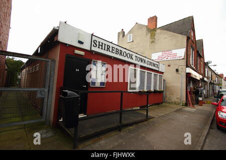 Als Stadtrat aufbauend auf Patchwork-Reihe, Shirebrook, Derbyshire England UK Stockfoto